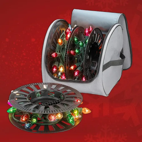 Vista 8 de Bolsa de Almacenamiento Premium para Luces de Navidad – Material 600D Resistente a Desgarros de Servicio Pesado con Asas Reforzadas – Incluye 3