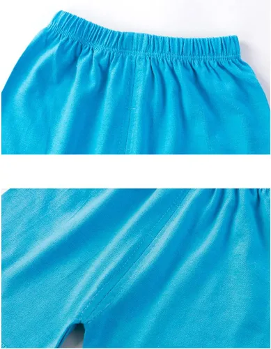 Vista 7 de Conjunto de 4 piezas de camiseta sin mangas y pantalones cortos de algodón para niños pequeños, conjuntos de verano