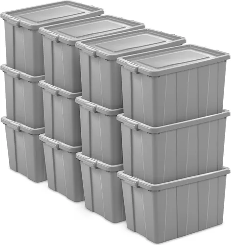 Vista 9 de Sterilite Latching Tuff1 - Recipientes con tapa, 30 galones, paquete de 8