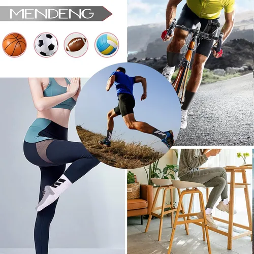 Vista 5 de MENDENG Calcetines antideslizantes de fútbol para hombre, calcetines de hospital antideslizantes para entrenamiento, calcetines atléticos