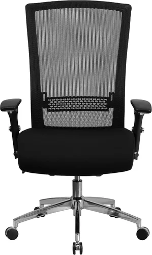 Vista 6 de Flash Furniture HERCULES Series 24/7 Uso Intensivo 300 lb. Silla de oficina ergonómica multifunción de malla negra con deslizador de asiento