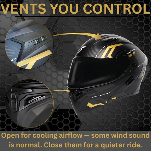 Vista 6 de Casco modular para motocicleta FIOEMI Negro Mediano Grande XL Visor extra tintado + Máscara de esquí Casco de cara completa con visera