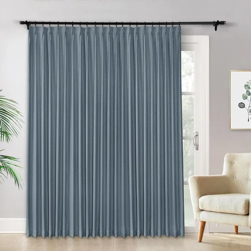Vista 9 de Macochico Cortinas opacas de lino plisadas para oscurecer la habitación, panel con aislamiento térmico para dormitorio, sala de estar, sala