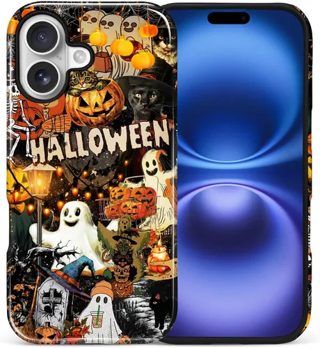 Vista 29 de Funda para iPhone 13 iPhone 14, a prueba de golpes, funda protectora híbrida de 2 capas, doble protección contra caídas, antiarañazos, diseño