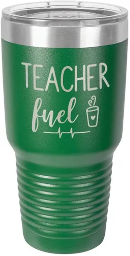 Vista 23 de TEACHER FUEL Vaso negro de 30 onzas con popote y tapa superior deslizante Taza de viaje de acero inoxidable Comparar con Yeti Rambler