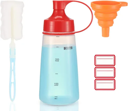 Vista 10 de Botella exprimidora de condimentos para salsas de boca ancha, botellas de plástico para condimentos, pintura, salsa de tomate, mostaza, aceite