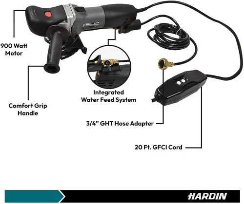 Vista 2 de Hardin VS5 - Amoladora húmeda de velocidad variable 110 voltios, 60 Hz, 1000 a 4500 RPM 900 vatios (HNWVGRIN)