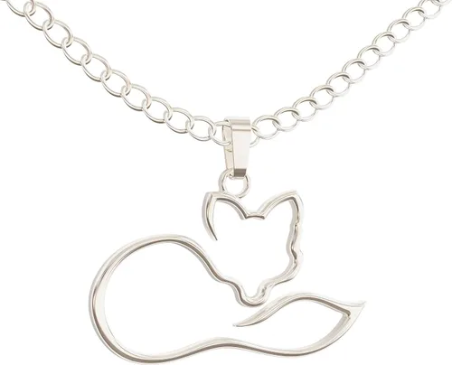 Vista 3 de Happy Kisses Collar de zorro Colgante con mensaje "Stay Clever" Bonito regalo para cualquier mujer o niño que ama a los zorros, 18", Metal
