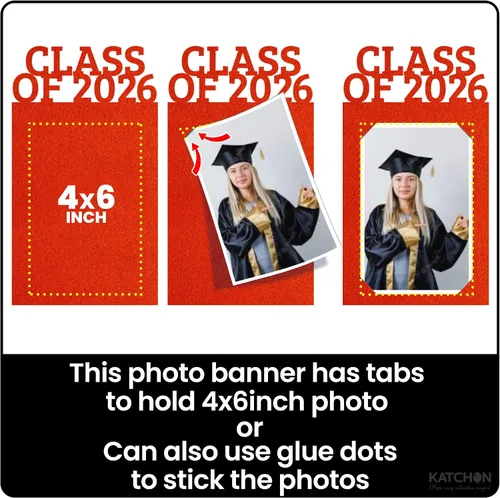 Vista 3 de KatchOn, Cartel fotográfico de graduación K-12 de 5 x 7 pulgadas, tarjetas fotográficas de 12+6 Cartel de graduación 2026 personalizado