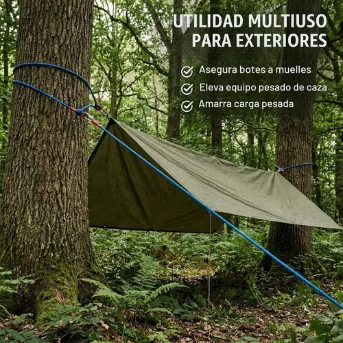 Vista 6 de Cuerda de pesca magnética con mosquetón, fuerza de 1200 libras, 1/3 pulgada