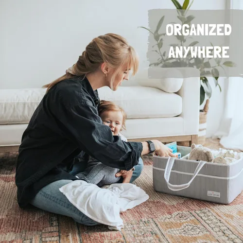 Vista 7 de Lily Miles Paquete de pañales - Paquete de inicio para el cuidado del bebé: 2 organizadores de pañales para artículos esenciales para bebés, ideal