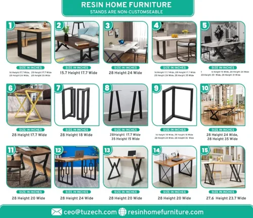 Vista 5 de Mesa EPOXY grande personalizada, mesa de comedor de resina para 2, 4, 6, 8 mesas de comedor de madera de río, mesa de centro de epoxi de madera