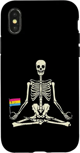 Vista 5 de Skeleton Yoga Pansexual Flag Yogi Asana Pan Pride LGBT Gift Case for iPhone 17