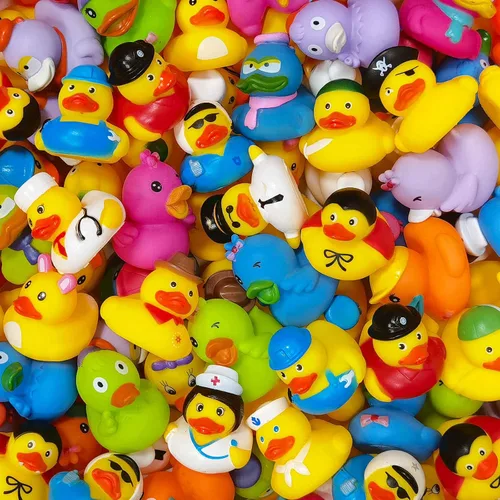 Vista 2 de Arttyma Patos de Goma a Granel, Surtido de Patitos para Flotadores de Jeep Pato para Baño Juguetes de Baño Favores de Fiesta (Paquete de 30)