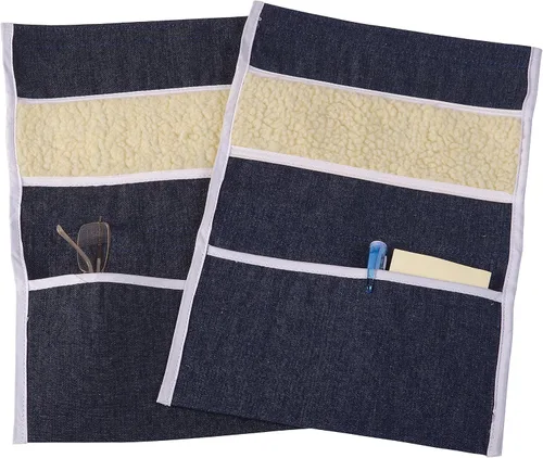 Vista 4 de DMI Almohadillas para brazos para silla de ruedas, bolsa para reposabrazos de silla de ruedas, denim, par de 2