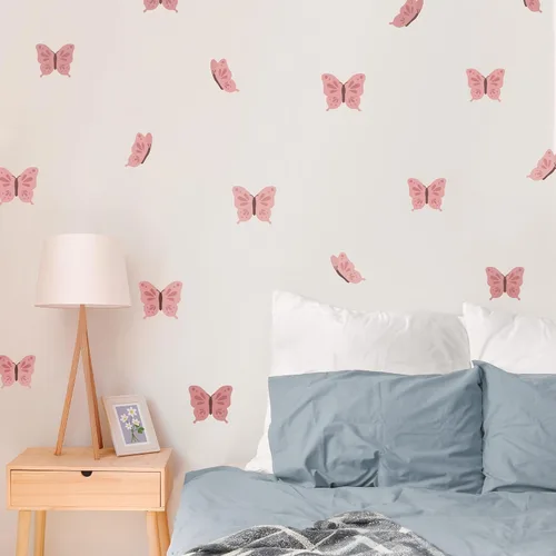 Vista 18 de Teddylabels - Mariposas azules - Pegatinas de pared fáciles de aplicar y extraíbles: transforma el dormitorio de tus niños pequeños con una