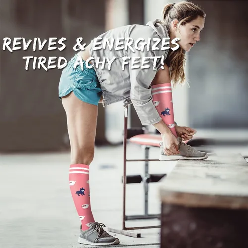 Vista 2 de Calcetines médicos de compresión de cobre para mujeres y hombres (6 pares), el mejor apoyo para correr, atletismo, enfermería, viajes