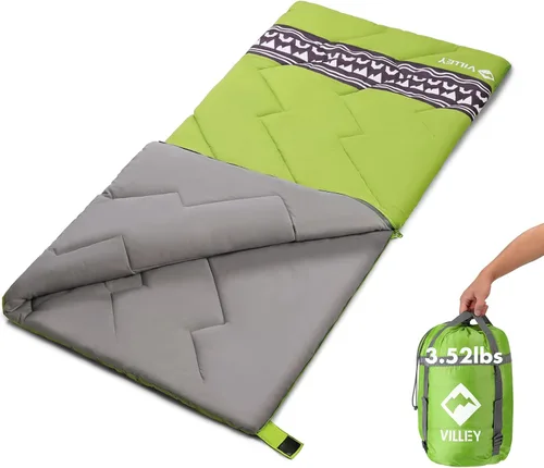 Vista 8 de VILLEY Camping Sleeping Bag, Lightweight Backpacking Sleeping Bag with Carrying Bag for Adults & Kids