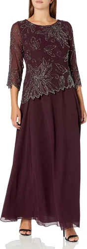 Vista 3 de J Kara Vestido con cuentas florales 3/4 para mujer Negro (black/Gun)