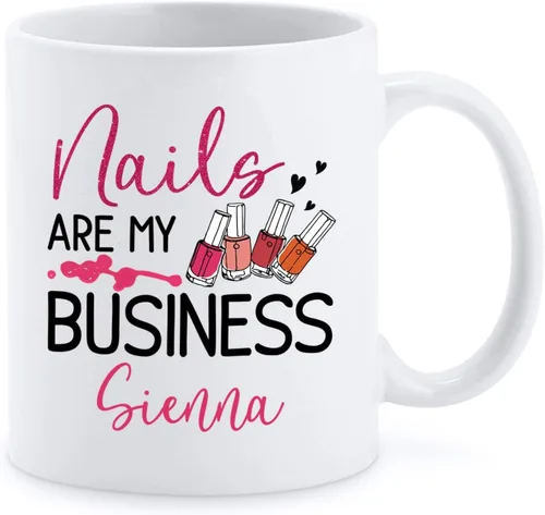Vista 10 de Taza de cerámica Best Nail Tech Ever – Taza de cerámica personalizada con nombre de manicurista para compañero de trabajo – Nuevos regalos
