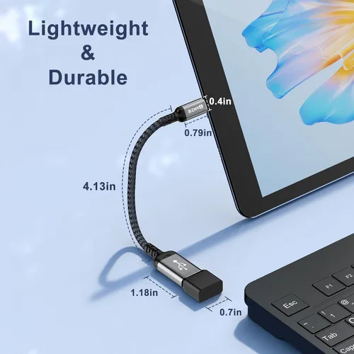 Vista 2 de YANZIE Adaptador USB C macho a USB A hembra, paquete de 2, convertidor OTG de 5 Gbps USB 3.0 5Gbps data transfer; works with iPhone 17/16/15