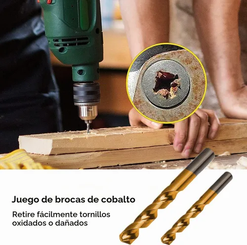 Vista 6 de XEWEA - Extractor de enchufe de tornillo y perno de 26 piezas con juego de brocas izquierda