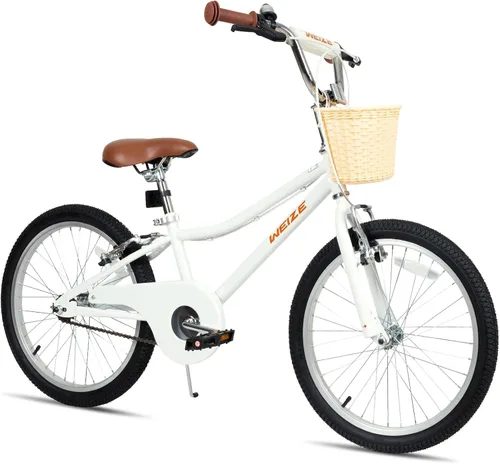 Vista 9 de WEIZE Girls Bike 20 24 Inch Teenage Tween Kids Cruiser Bike Commuter Bicycles with V-Brake Pink White