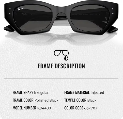Vista 3 de Ray-Ban RB4430 ZENA BIO-BASED Gafas de sol cuadradas redondas con kit oficial de gafas