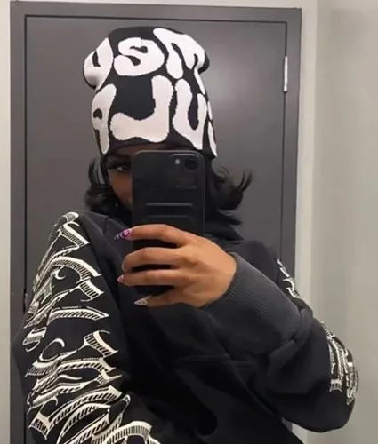 Vista 7 de Y2K - Gorros de lana para mujer, gorro de punto acrílico para mujer, gorro de punto inalámbrico para invierno