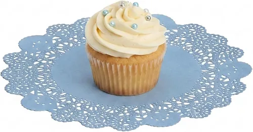 Vista 62 de Restaurantware Pastry Tek Blondas de Encaje de 4 x 4 Pulgadas 100 Vajilla Decorativa - Blondas de Mesa Desechables Redondas de Papel Negro