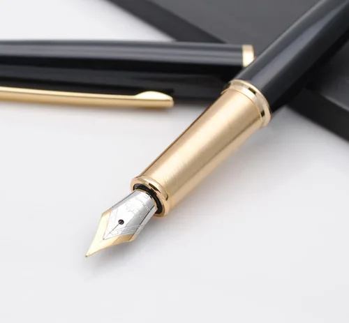 Vista 4 de JINHAO - Pluma estilográfica de metal serie 95 (negro con clip dorado, punta F de 0.020 in)