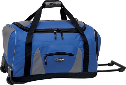 Vista 10 de Travelers Club Adventure Rolling Travel Duffel Bag Negro