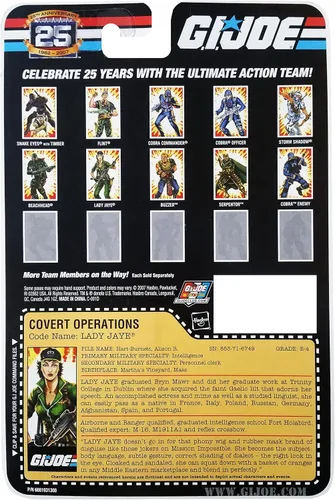 Vista 2 de G.I. Joe 25th Anniversary: Lady Jaye (Operaciones encubiertas) Figura de acción de 3-3/4 pulgadas