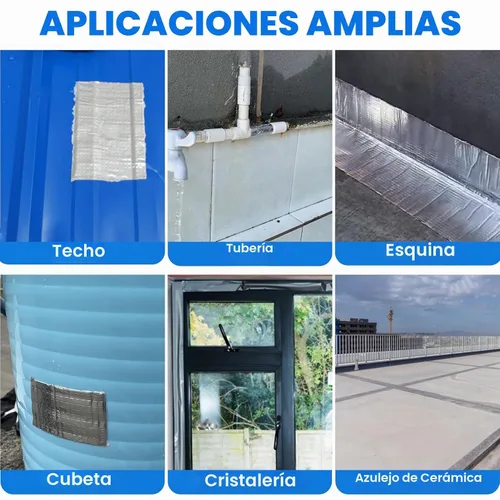 Vista 3 de ADHES - Cinta de butilo impermeable, cinta de papel de aluminio de 2 pulgadas x 16 pies, cinta selladora de butilo para reparación de caravanas Gris