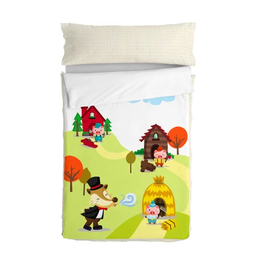 Vista 2 de Saco Nórdico con Relleno HappyFriday Mr Fox Piggys Multicolor 42 x 20 x 50 cm