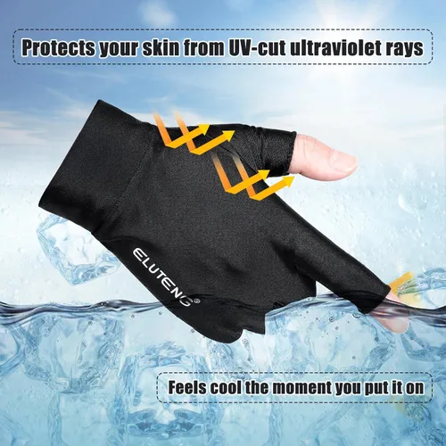 Vista 5 de ELUTENG Guantes finos de ciclismo de seda de hielo, 2 guantes de ciclismo sin dedos para hombres, guantes de ciclismo ligeros y transpirables