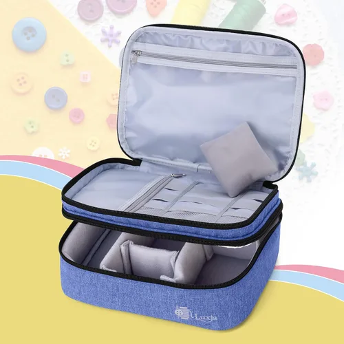 Vista 7 de Luxja - Organizador de accesorios de costura., Nylon, Azul oscuro, M
