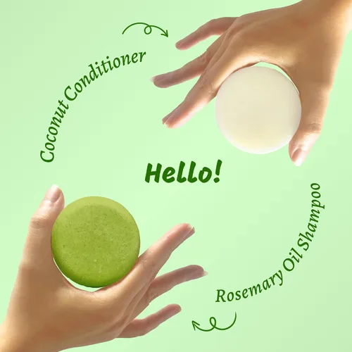 Vista 6 de Rosemary - Juego de 3 barras de champú y acondicionador para cabello de aspecto saludable - Barras de champú sólido natural para mujeres con cabello