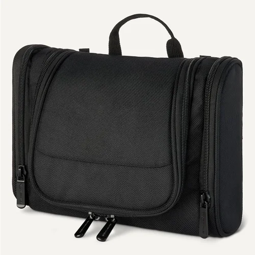 Vista 5 de Amazon Essentials Neceser espacioso para artículos de aseo, kit Dopp colgante con compartimentos, portátil, poliéster, negro