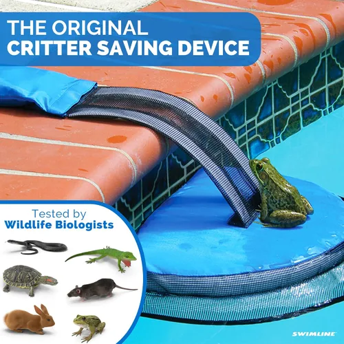 Vista 2 de SWIMLINE HYDROTOOLS Tronco de rana - Rampa de escape para animales pequeños para piscinas y spas - Rampa de escape para animales de piscina de Azul