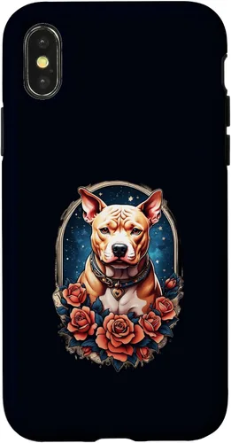 Vista 5 de Funda estilo vintage para iPhone XS Max Pitbull Dog Tattoo Art Vintage Old School