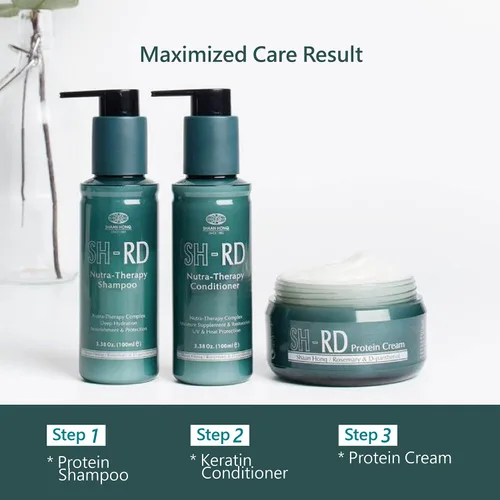 Vista 6 de SH-RD Nutra-Therapy Champú para cabello seco dañado Champú proteico que reduce las puntas abiertas Hidrata el cabello encrespado Adecuado