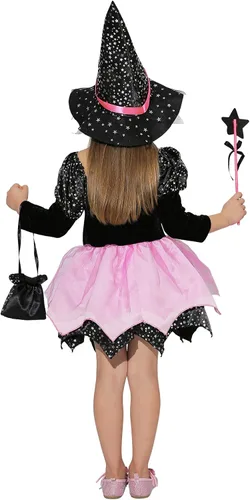Vista 6 de Disfraz de bruja iluminada para niñas, disfraz de Halloween