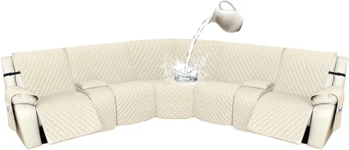Vista 37 de Arfntevss Fundas de sofá modular reclinable, 100% impermeable, en forma de L, para sillón reclinable en forma de L, funda seccional lavable
