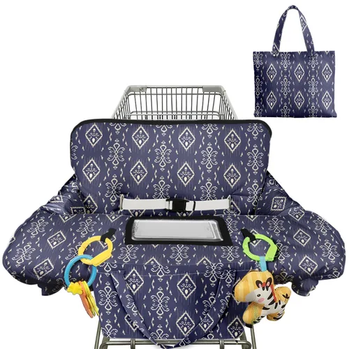 Vista 8 de Funda para carrito de compras para bebé 2 en 1 Funda para silla alta con arnés de seguridad Multifuncional Patrón de manchas blancas Cubiertas