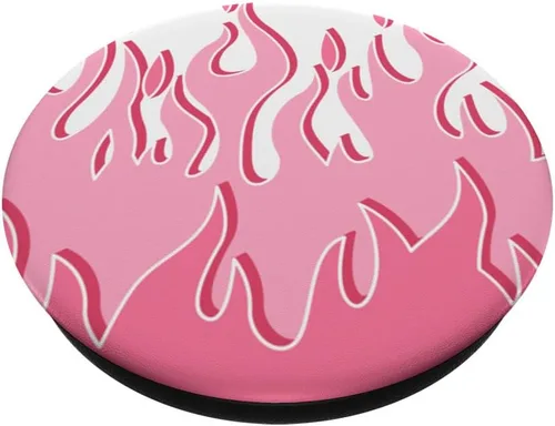 Vista 2 de Bonito diseño de llama rosa grafitti Flames pastel góticos PopSockets intercambiables PopGrip