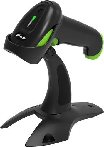 Vista 11 de Alacrity Escáner de Código de Barras Inalámbrico 2D 1D con Soporte, Conectividad 3 en 1 Bluetooth 2.4G Inalámbrico USB con Cable, Lector de Código