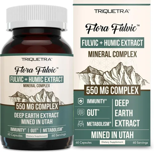 Vista 9 de Flora Fulvic Ácido fúlvico + complejo de ácido húmico – 550 mg Minado en Utah, extracto prehistórico de tierra profunda Inmunidad, intestino