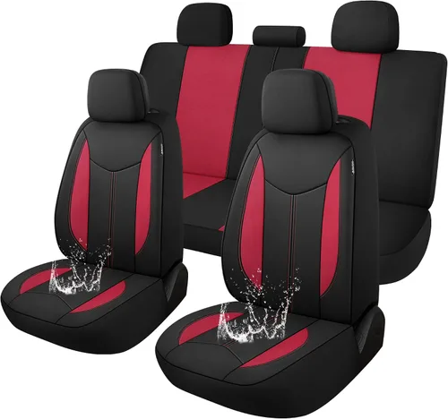 Vista 12 de CAROMOP Funda de neopreno para asiento de automóvil, 2 asientos delanteros, fundas de asiento impermeables para automóviles, ajuste universal