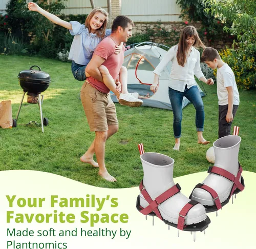 Vista 7 de Zapatos Aireadores de Césped con Correas de Velcro, Pre-ensamblados, Totalmente Ajustables, Talla Única – Herramienta de Césped y Jardín que Reduce